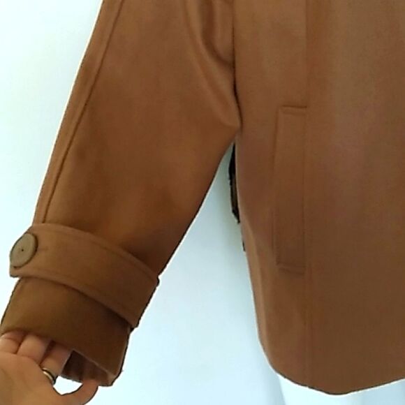 George Wool Blend Camel Color Coat & Scarf. Sz Large NWOT - Picture 3 of 15